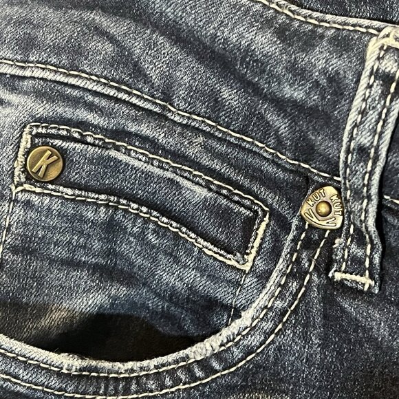 KUT From The Kloth Jeans Women’s 10 Blue Denim Ankle Straight Distressed Stretch - Picture 11 of 16